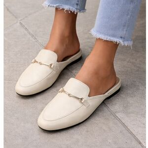 Rachel Zoe Alani Cream Mule Loafers Horsebit Slip On NWOT 6.5